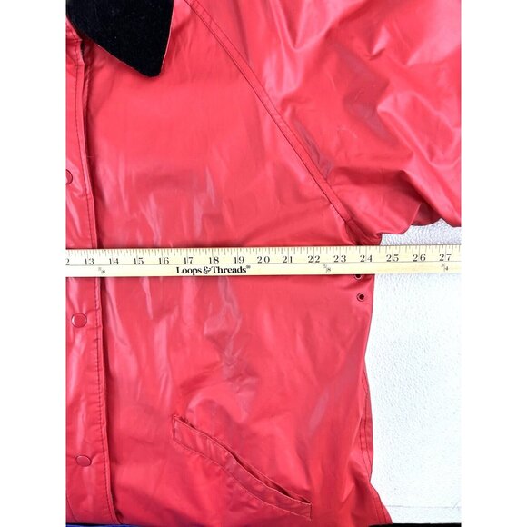 Misty Harbor Womens 1X Red Raincoat Flannel Line Any Weather Slicker Long Trench - Picture 10 of 15